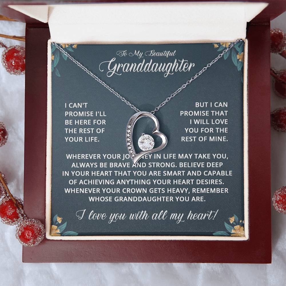 To My Granddaughter - I Can't Promise - Forever Love Necklace