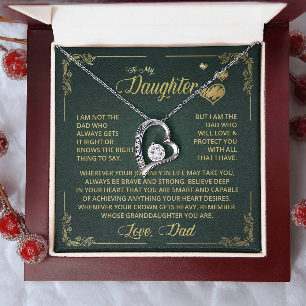 To My Daughter - Dad Who Always - Forever Love Necklace