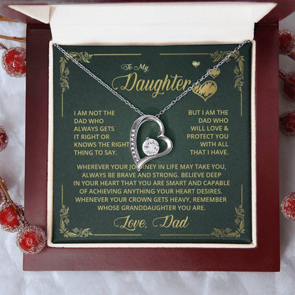 To My Daughter - Dad Who Always - Forever Love Necklace