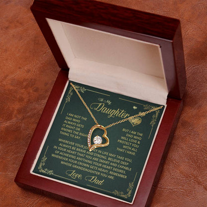 To My Daughter - Dad Who Always - Forever Love Necklace