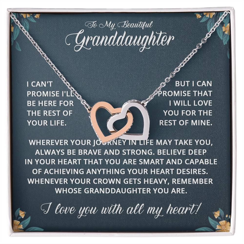 To My Granddaughter - I Can't Promise - Love Knot Necklace