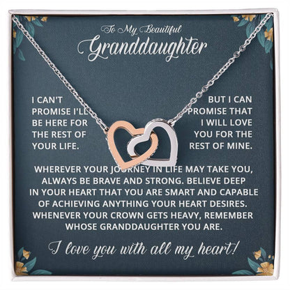 To My Granddaughter - I Can't Promise - Love Knot Necklace