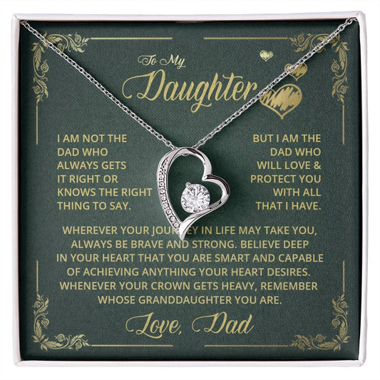 To My Daughter - Dad Who Always - Forever Love Necklace