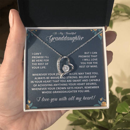 To My Granddaughter - I Can't Promise - Forever Love Necklace