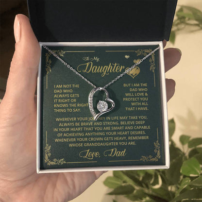 To My Daughter - Dad Who Always - Forever Love Necklace