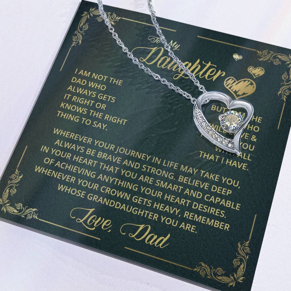 To My Daughter - Dad Who Always - Forever Love Necklace