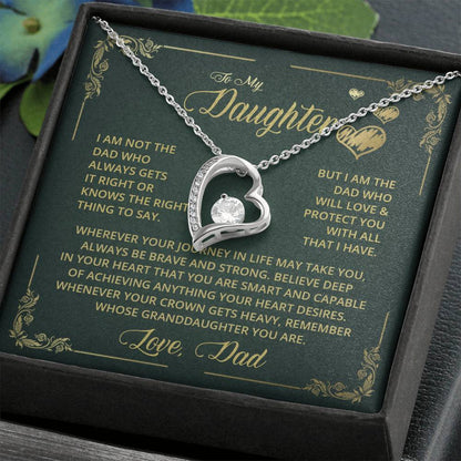 To My Daughter - Dad Who Always - Forever Love Necklace