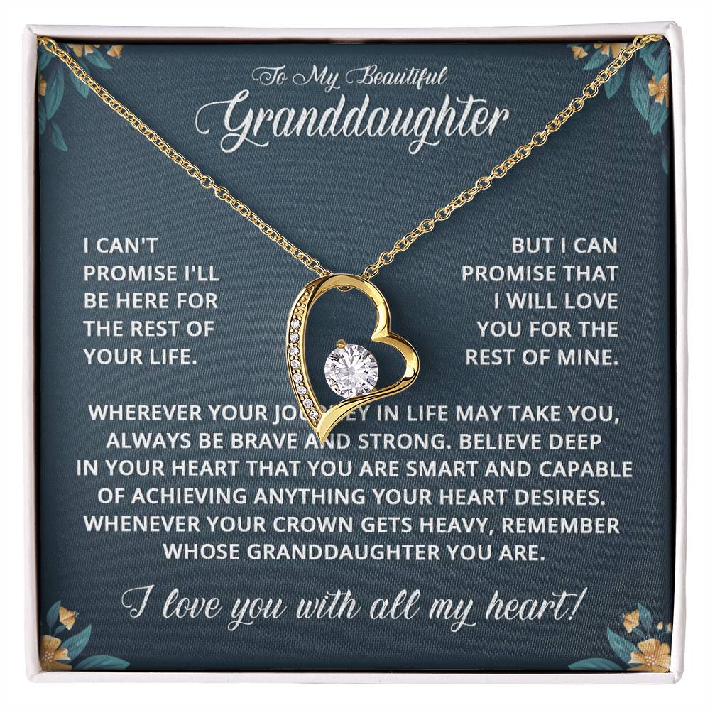 To My Granddaughter - I Can't Promise - Forever Love Necklace